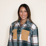 Simply Southern Womens Clothing Yosemite Plaid Shacket for Women in Green