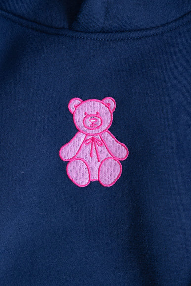 Simply Southern Youth Embroidered Dilara Bear Hoodie for Girls in Navy | PP-0225-YTH-HD-DILARA-BEAR