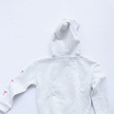 Simply Southern Girls Youth Embroidered Dilara Bow Hoodie for Girls in Heather Grey