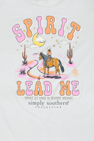 Girls Simply Southern Youth Spirit Lead Me T-Shirt for Girls in Grey