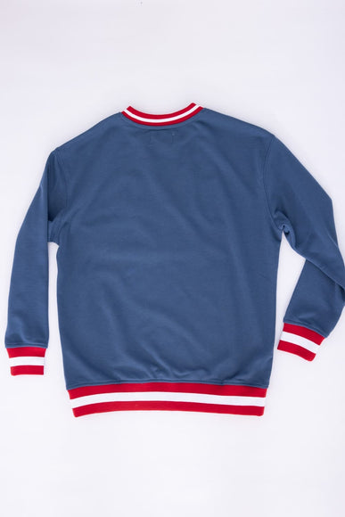 Simply Southern Youth USA Patch Varsity Crew Sweatshirt for Girls in Navy