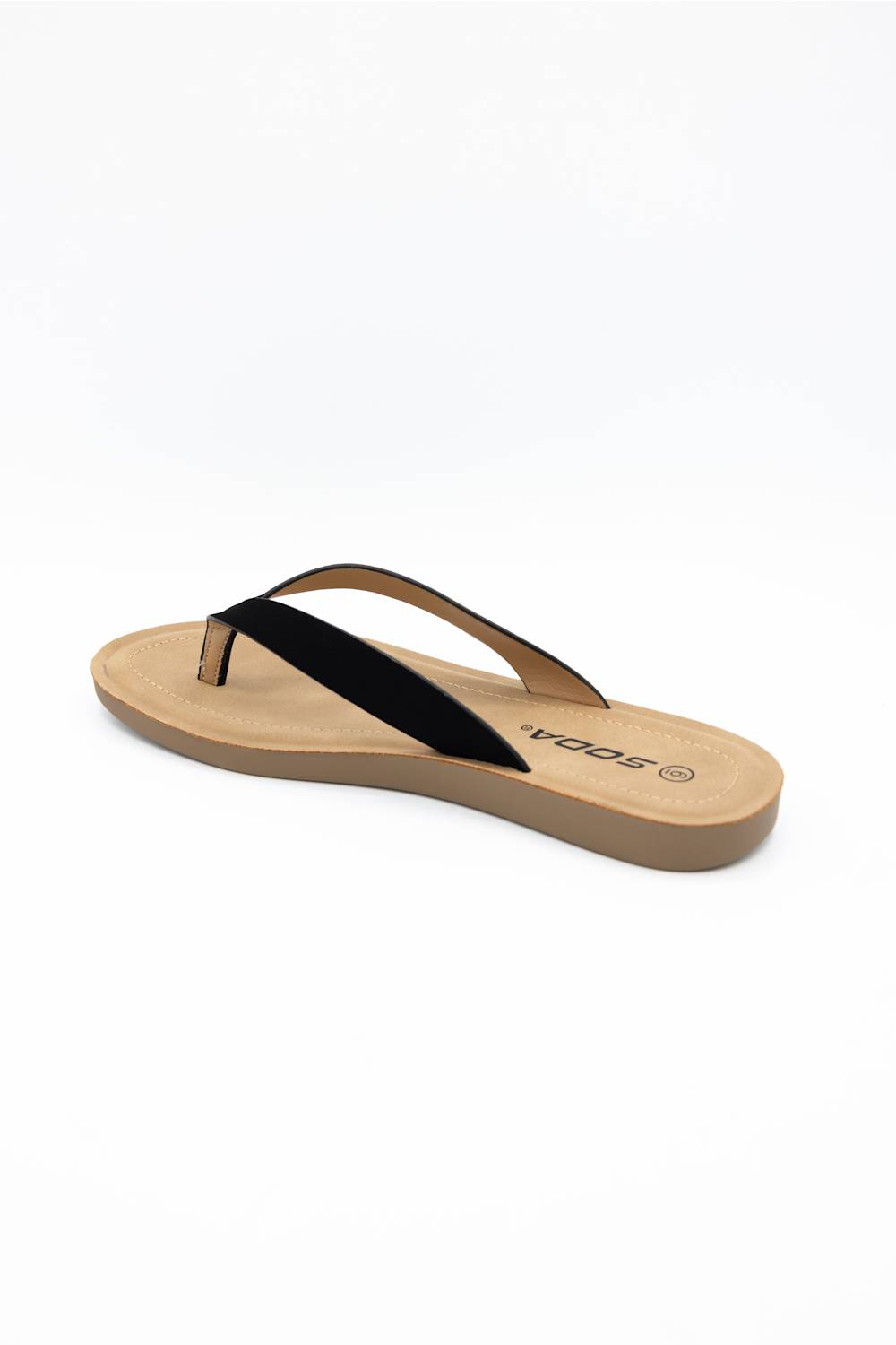 Soda Ella Flip Flops for Women in Black