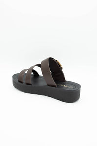 Soda Falke Platform Slide Sandals for Women in Brown