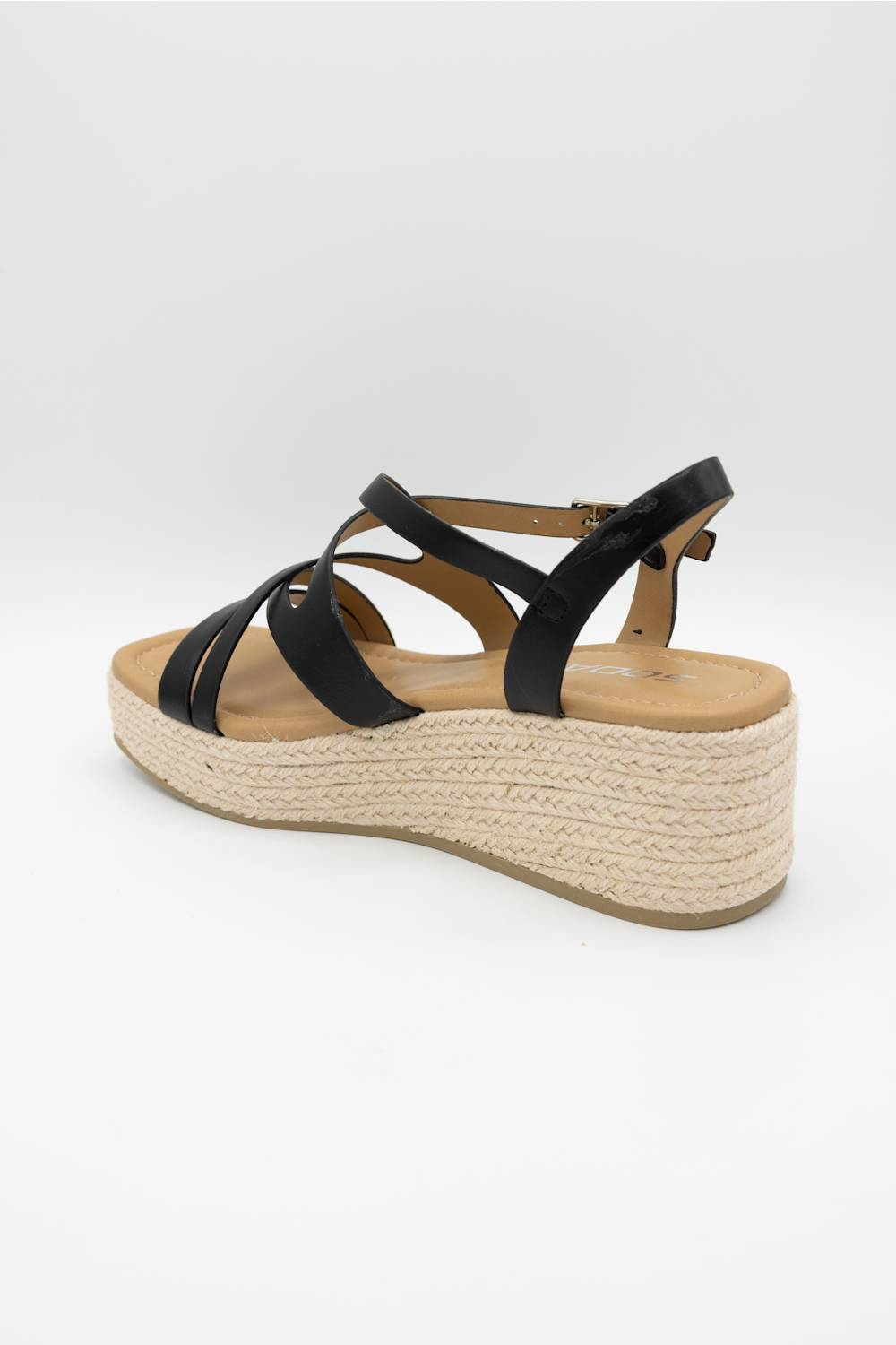 Soda Loco Rope Wedges for Women in Black