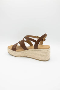 Soda Loco Rope Wedges for Women in Tan