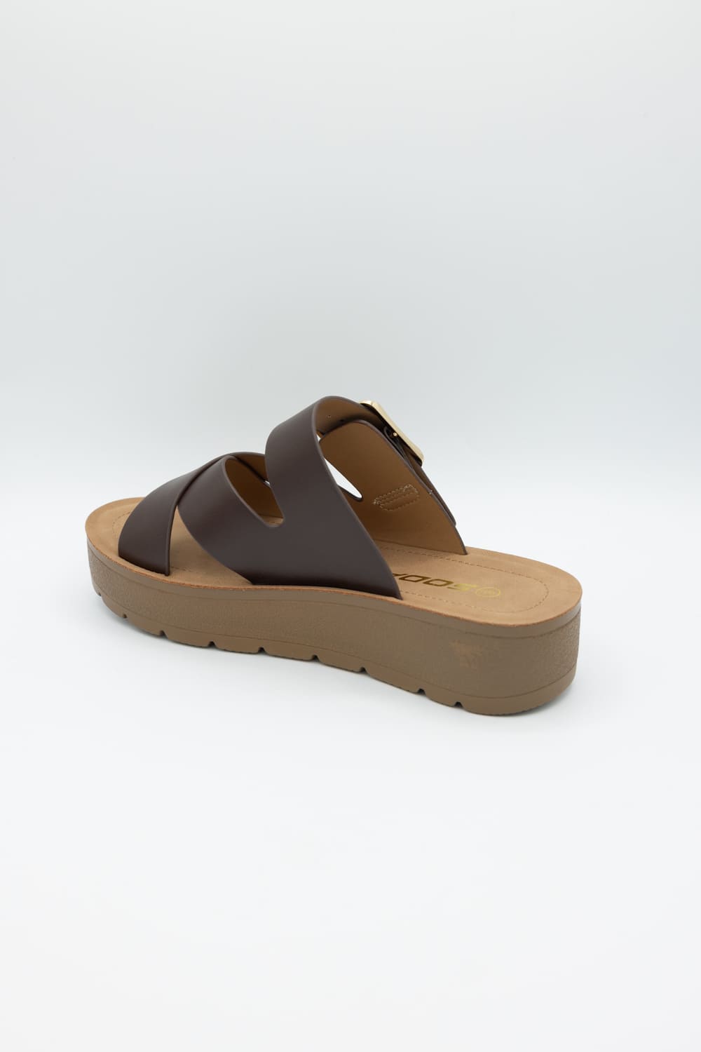 Soda Resume Platform Sandals for Women in Brown