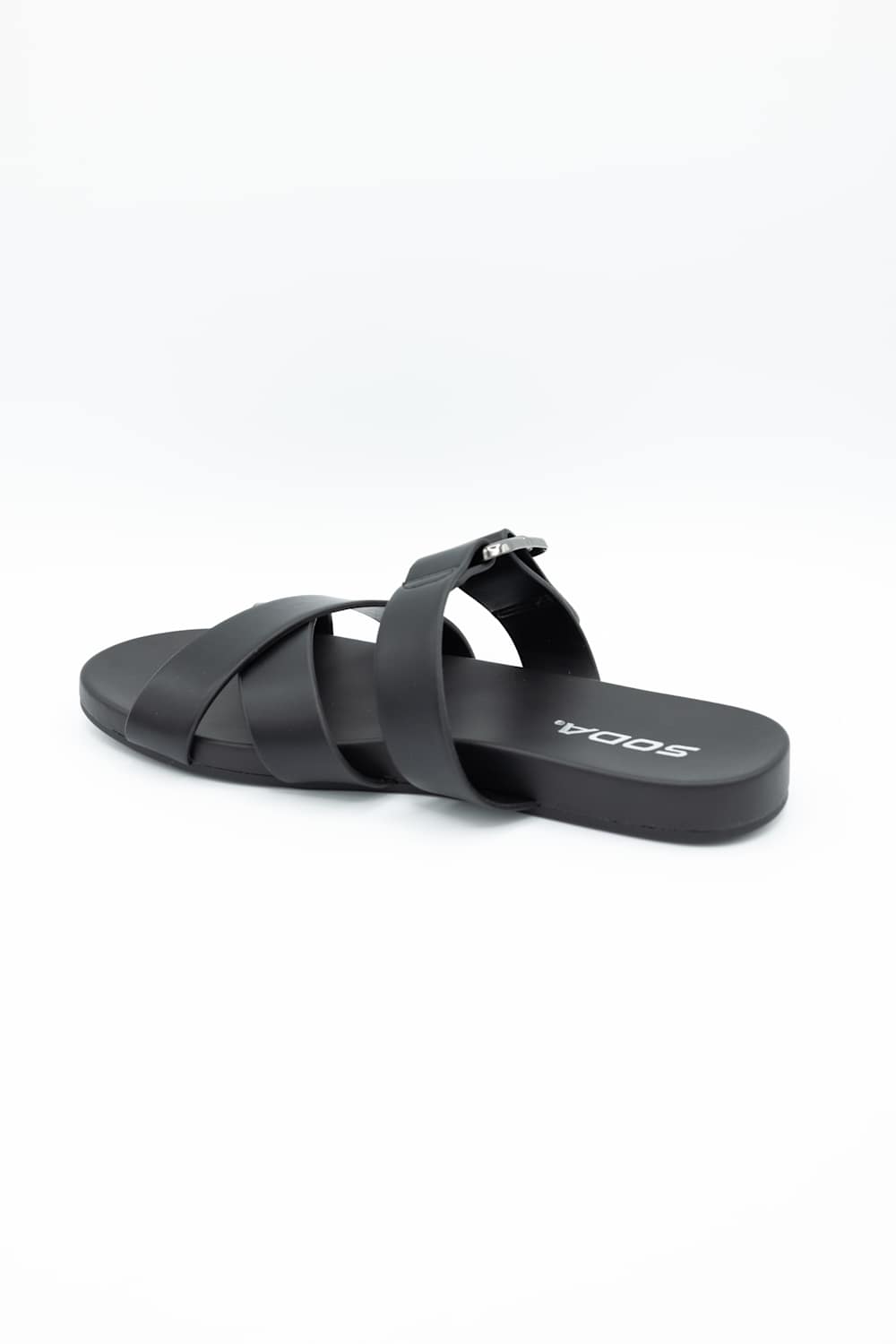 Soda Terse Slide Sandals in Black