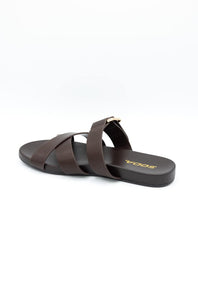 Soda Terse Slide Sandals in Brown