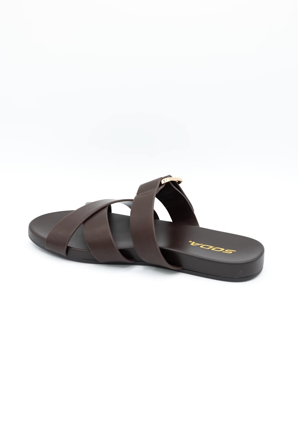 Soda Terse Slide Sandals in Brown