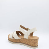 Soda Clever Criss Cross Platform Sandals for Women in Beige