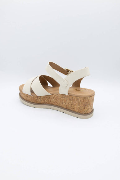 Soda Clever Criss Cross Platform Sandals for Women in Beige