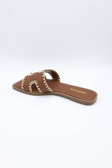 Soda Finity Slide Sandals for Women in Tan