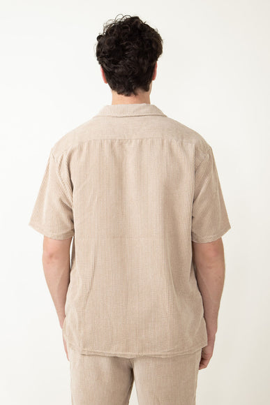 Corduroy Button Up Shirt for Men in Tan