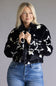 Star Faux Fur Cropped Coat for Women in Black