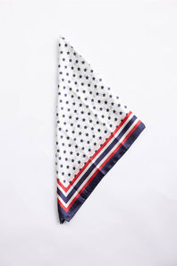Stars and Stripes Americana Silk Scarf for Women in Ivory