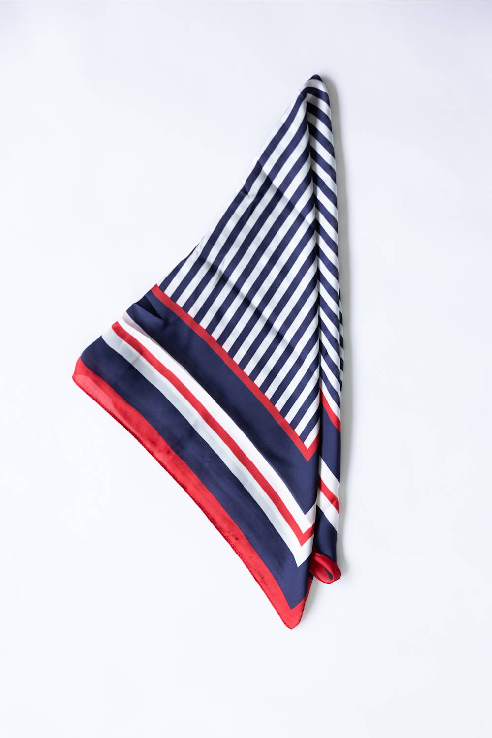 Striped Americana Silk Scarf for Women in Navy