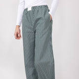 Striped Relaxed PJ Pants for Women in Forest Green