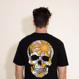 Skull Sunshine Graphic T-Shirt for Men in Black