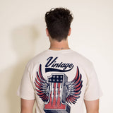 Vintage Graphic T-Shirt for Men in Natural