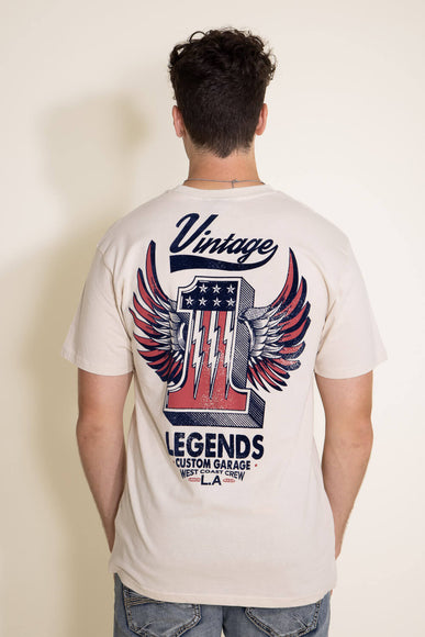 Vintage Graphic T-Shirt for Men in Natural