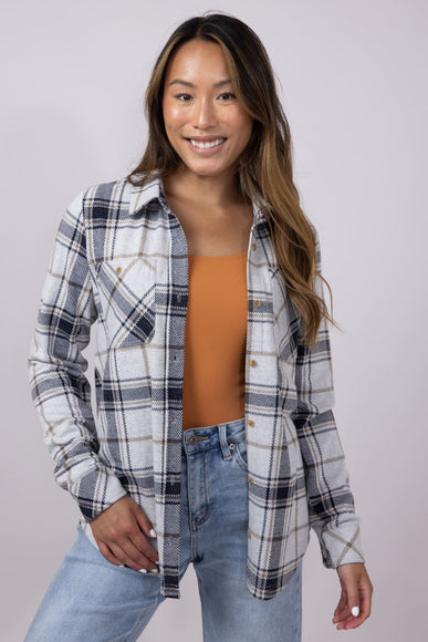 Thread & Supply Lewis Soft Luxe Button Up Shirt for Women in Off White Black Brown