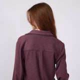 Thread & Supply Lewis Soft Luxe Button Up Shirt for Women in Wine Heather