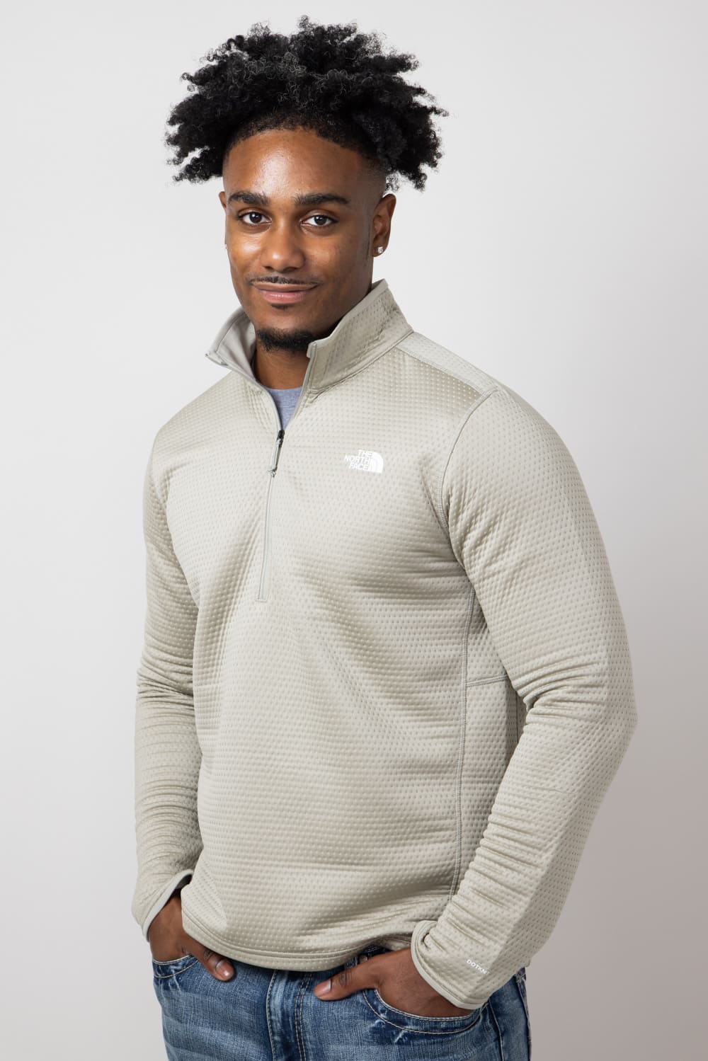 The North Face DotKnit Thermal 1/4 Zip for Men in Grey NF0A88U6