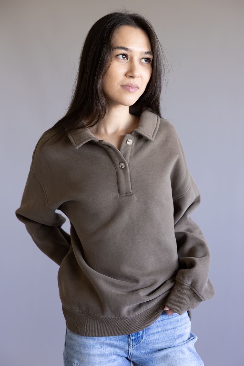 Thread & Supply Arizona Pullover Top for Women in Chocolate