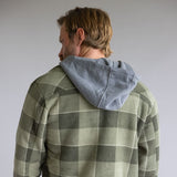 Sherpa Lined Polar Hooded Shacket for Men in Olive