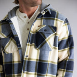Sherpa Lined Polar Hooded Shacket for Men in Off White