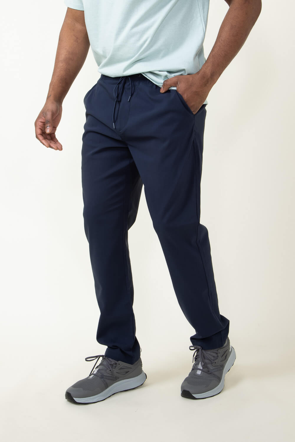 Copper & Oak Elastic File Tech Jogger Pants for Men in Blue