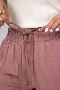 Tencel Drawstring Shorts for Women in Pink