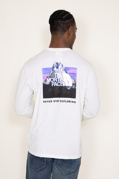 The North Face Long Sleeve Box Logo T-Shirt for Men in White