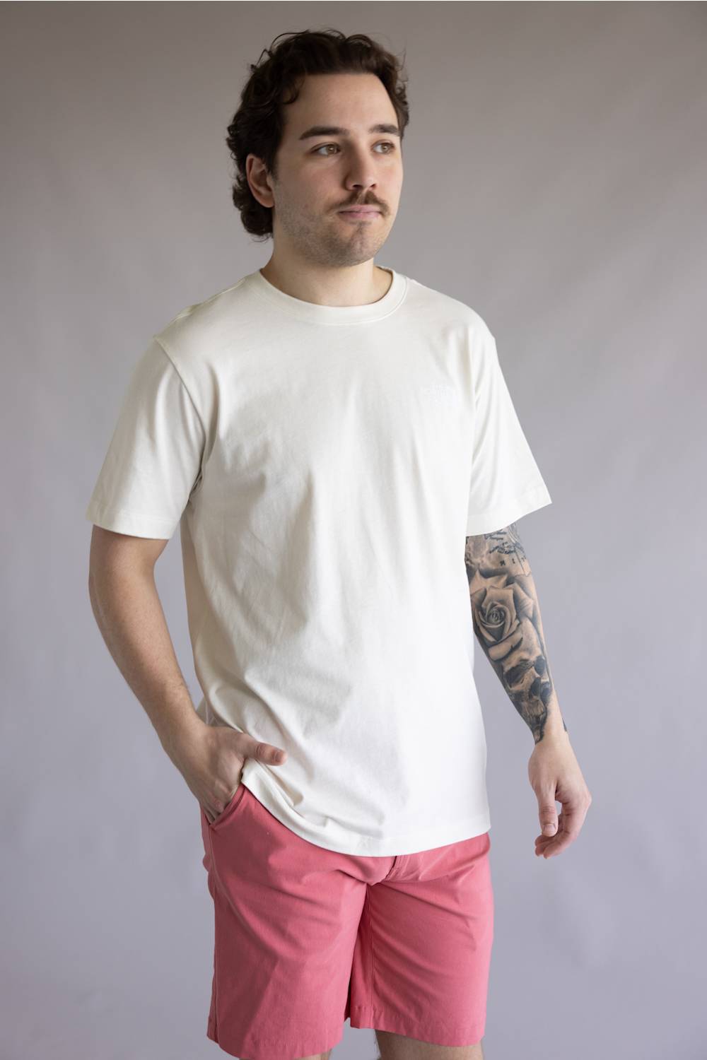 The North Face Red White & Blue Tee for Men in White Dune