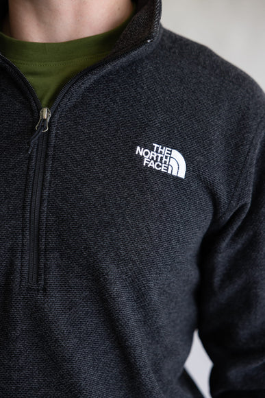 The North Face Textured Cap Rock Quarter Zip for Men in Black Heather