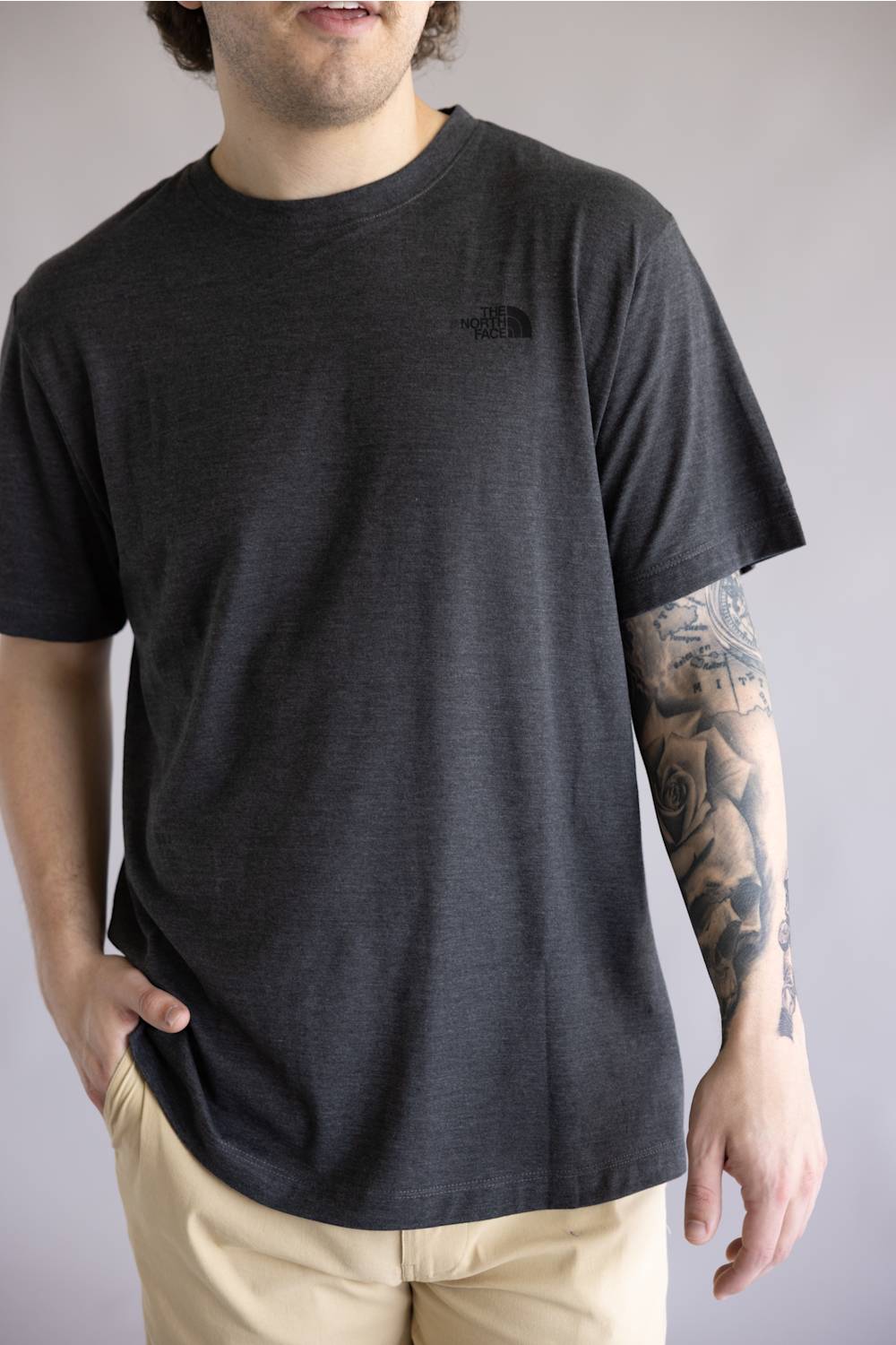 The North Face Tri Blend Tee for Men in Dark Heather