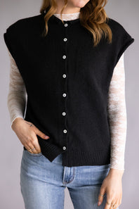 Things Between Cap Sleeve Piper Cardigan for Women in Black