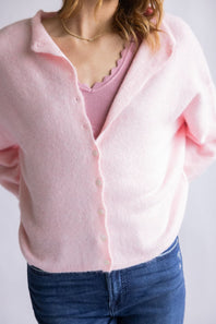 Things Between Piper Cardigan for Women in Baby Pink