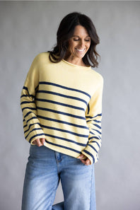 Things Between Striped Piper Pullover for Women in Butter