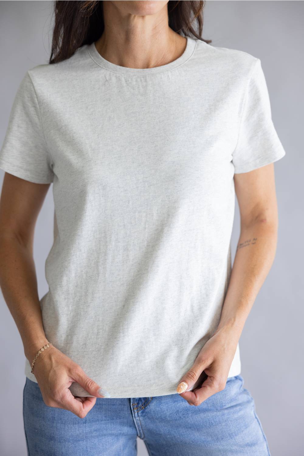 Thread & Supply Asher Striped T-Shirt for Women in Light Heather