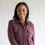 Thread & Supply Cassin Soft Luxe Button Up Shirt for Women in Wine Heather