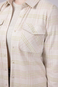 Thread & Supply Cassin Soft Luxe Button Up Shirt in Cream Multi Plaid