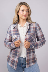 Thread & Supply Cassin Soft Luxe Button Up Shirt in Vintage Indigo Plaid