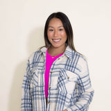 Thread & Supply Chandler Shacket for Women in Blue Plaid