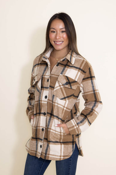 Thread & Supply Chandler Shacket for Women in Tan Plaid