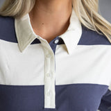 Thread & Supply Delta Stripe Shirt for Women in Navy Ivory