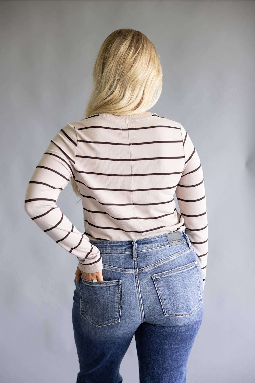 Thread & Supply Lauren Stripe Shirt for Women in Pebble Brown
