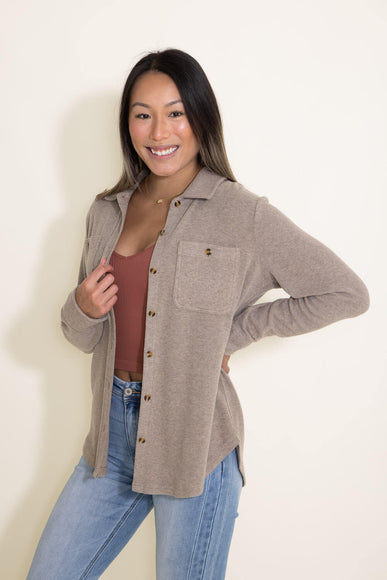 Thread & Supply Lewis Button Up Shirt for Women in Taupe