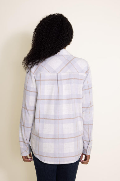 Thread & Supply Lewis Plaid Button Up Shirt for Women in White/Blue