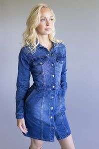 Thread & Supply Norma Denim Dress for Women in Dark Wash